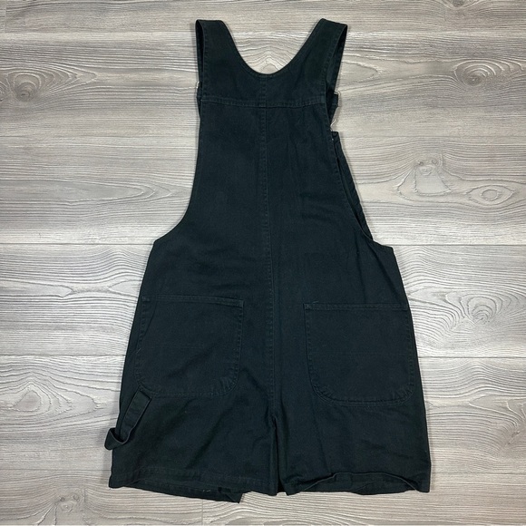 Vintage Black Denim Short Overalls 90s Y2K Grunge‎ Adjustable Romper Biballs - Picture 3 of 3